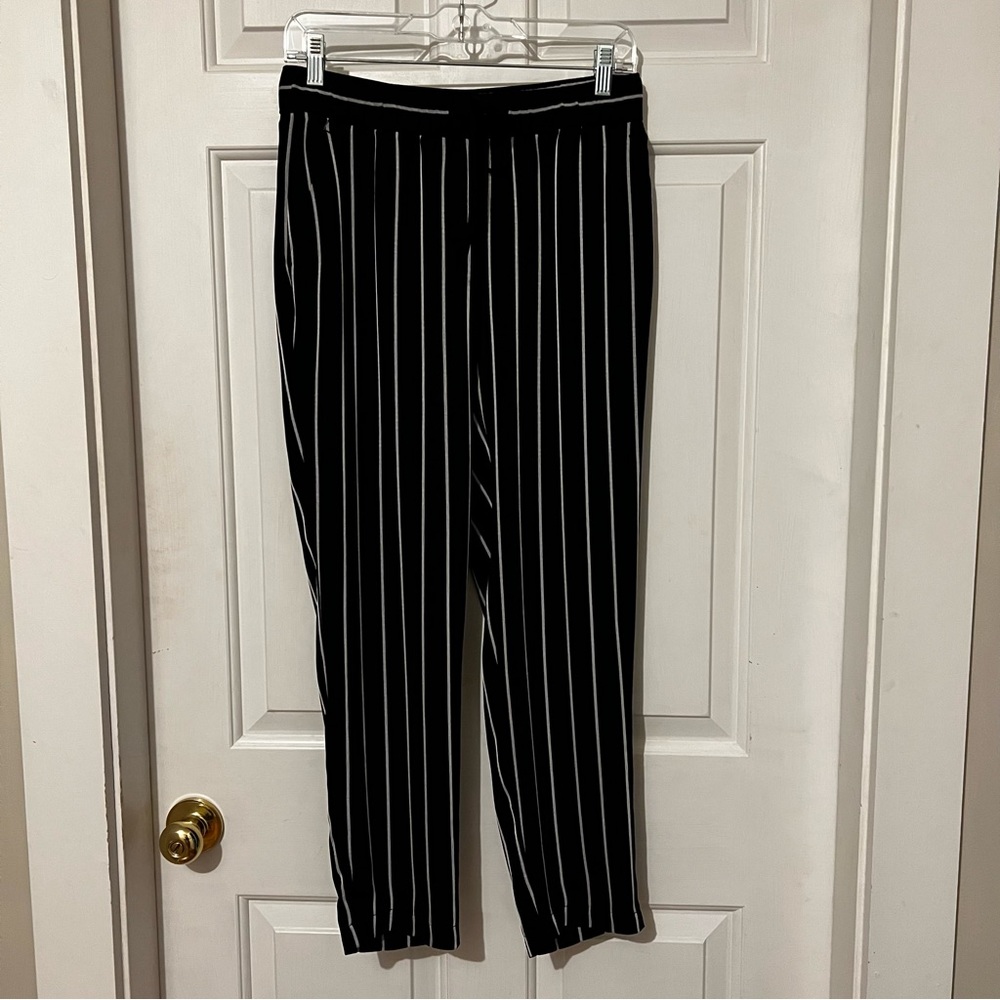 Loft | Black & White Stripe Pants
